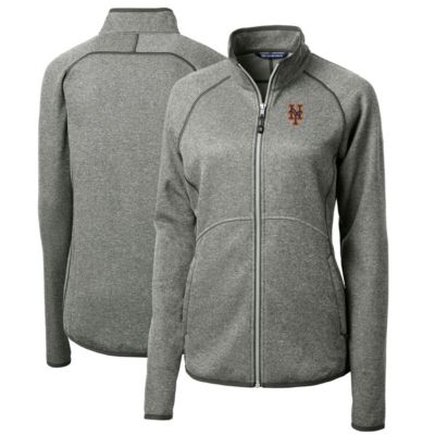 MLB Heathered New York Mets Mainsail Sweater-Knit Full-Zip Jacket