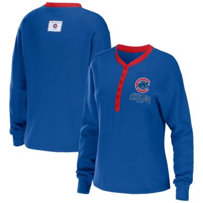 MLB Chicago Cubs Waffle Henley Long Sleeve T-Shirt