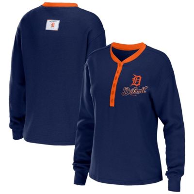 MLB Detroit Tigers Waffle Henley Long Sleeve T-Shirt