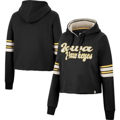 NCAA Iowa Hawkeyes Retro Cropped Pullover Hoodie