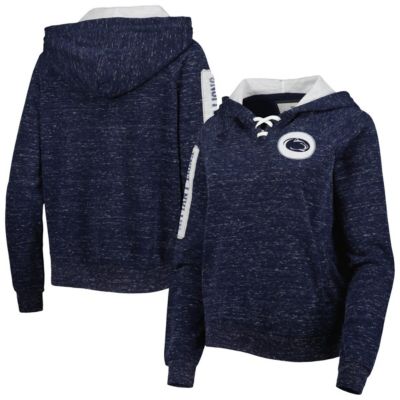 NCAA Penn State Nittany Lions The Devil Speckle Lace-Placket Raglan Pullover Hoodie