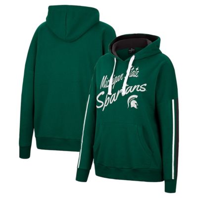 NCAA Michigan State Spartans Serena Oversized Sleeve Striping Pullover Hoodie