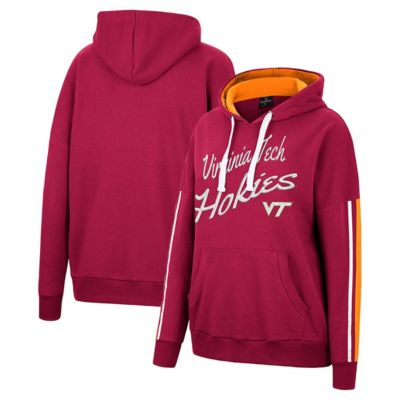 NCAA Virginia Tech Hokies Serena Oversized Sleeve Striping Pullover Hoodie