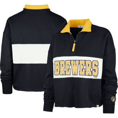 MLB Milwaukee Brewers Remi Quarter-Zip Cropped Top