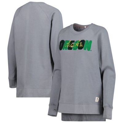 NCAA Oregon Ducks Pinehurst Chenille Raglan Pullover Sweatshirt