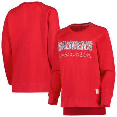 NCAA Wisconsin Badgers Steamboat Animal Print Raglan Pullover Sweatshirt