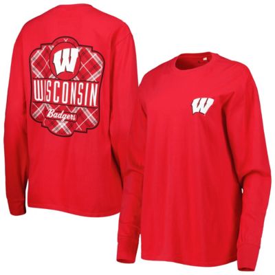 NCAA Wisconsin Badgers Valencia Plaid 2-Hit Long Sleeve T-Shirt
