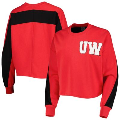NCAA Wisconsin Badgers Back To Reality Colorblock Pullover Sweatshirt