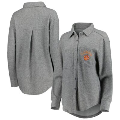 NCAA Clemson Tigers Switch It Up Tri-Blend Button-Up Shacket