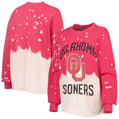 NCAA Oklahoma Sooners Twice As Nice Faded Dip-Dye Pullover Long Sleeve Top