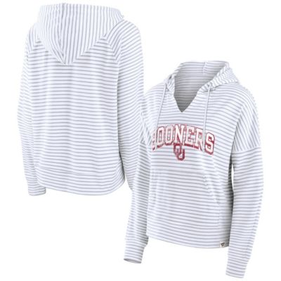 NCAA Fanatics Oklahoma Sooners Striped Notch Neck Pullover Hoodie