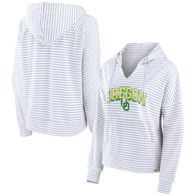 NCAA Fanatics Oregon Ducks Striped Notch Neck Pullover Hoodie