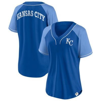 MLB Fanatics Kansas City Royals Bunt Raglan V-Neck T-Shirt