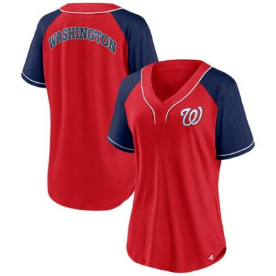 MLB Fanatics Washington Nationals Ultimate Style Raglan V-Neck T-Shirt