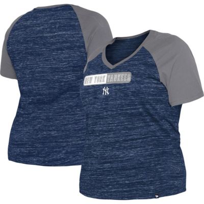 MLB New York Yankees Plus Space Dye Raglan V-Neck T-Shirt