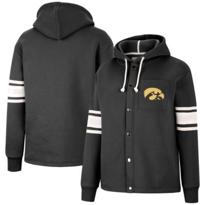 NCAA Iowa Hawkeyes Mia Striped Full-Snap Hoodie Jacket