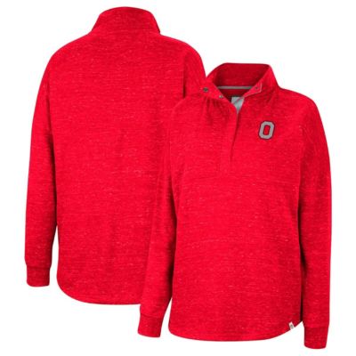 NCAA Ohio State Buckeyes Natalie Speckled Quarter-Snap Top