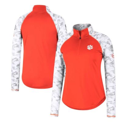 NCAA Clemson Tigers OHT Military Appreciation Flash Arctic Raglan Quarter-Zip Jacket
