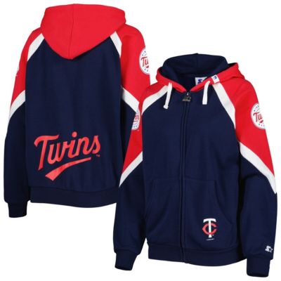 MLB Navy/Red Minnesota Twins Hail Mary Full-Zip Hoodie