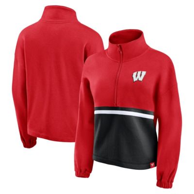 NCAA Fanatics Wisconsin Badgers Fleece Half-Zip Jacket