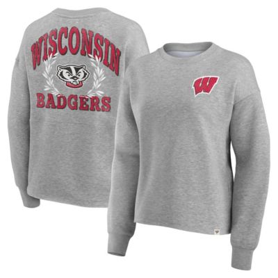 NCAA Fanatics Wisconsin Badgers Ready Play Crew Pullover Sweatshirt