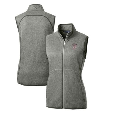 NCAA Heather Mississippi State Bulldogs Mainsail Basic Sweater-Knit Full-Zip Vest