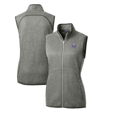 NCAA Heather Northwestern Wildcats Mainsail Basic Sweater-Knit Full-Zip Vest