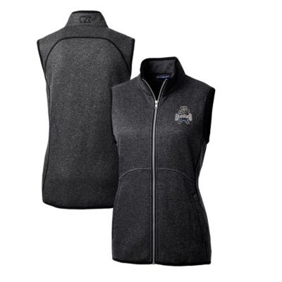 NCAA Heather Utah State Aggies Mainsail Basic Sweater-Knit Full-Zip Vest
