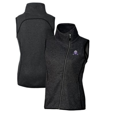 NCAA Heather Northwestern Wildcats Mainsail Sweater-Knit Full-Zip Vest