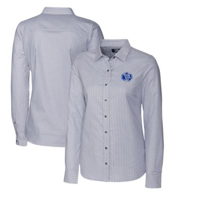 NCAA Air Force Falcons Oxford Stripe Stretch Long Sleeve Button-Up Shirt