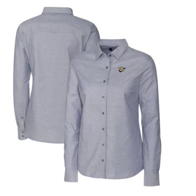 NCAA West Virginia Mountaineers Oxford Stretch Long Sleeve Button-Up Shirt