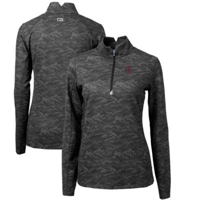 NCAA Southern Illinois Salukis Traverse Print Stretch Quarter-Zip Pullover Top