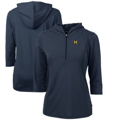 NCAA Michigan Wolverines Vault Virtue Eco Pique Recycled Half-Zip Pullover Hoodie