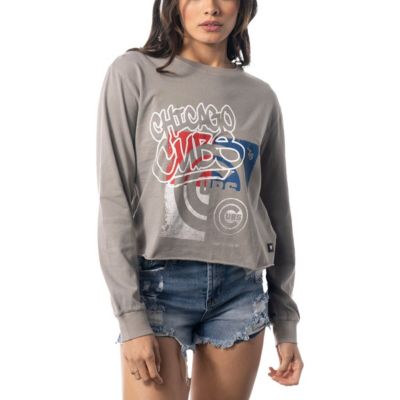 MLB Chicago Cubs Cropped Long Sleeve T-Shirt
