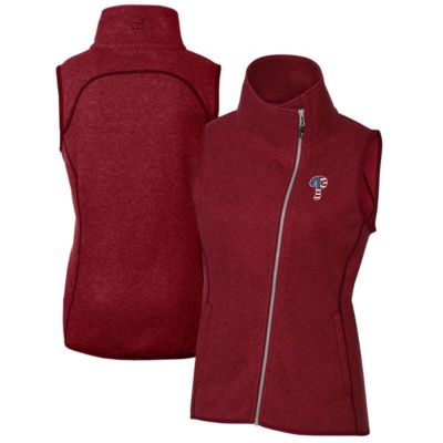MLB Philadelphia Phillies Americana Logo Mainsail Sweater-Knit Full-Zip Asymmetrical Vest