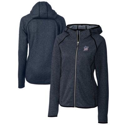 MLB Heather Miami Marlins Americana Logo Mainsail Sweater-Knit Full-Zip Hoodie