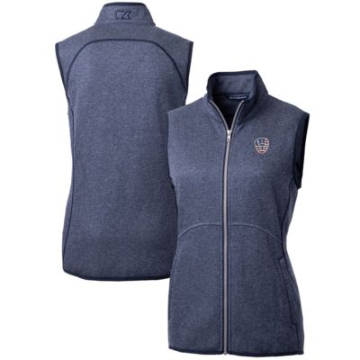 MLB Heather Milwaukee Brewers Americana Logo Mainsail Sweater-Knit Full-Zip Vest