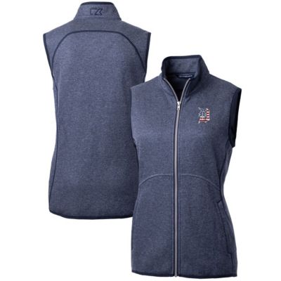 MLB Heather Detroit Tigers Americana Logo Mainsail Sweater-Knit Full-Zip Vest