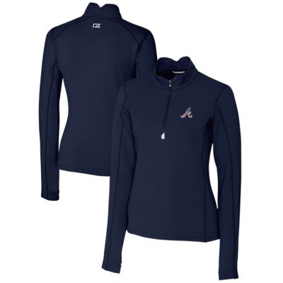 MLB Atlanta Braves Americana Logo DryTec Traverse Stretch Quarter-Zip Pullover Top