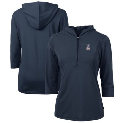 MLB Los Angeles Angels Americana Logo DryTec Virtue Eco Pique Recycled Half-Zip Pullover Hoodie