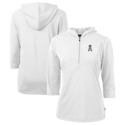 MLB Los Angeles Angels Americana Logo DryTec Virtue Eco Pique Recycled Half-Zip Pullover Hoodie