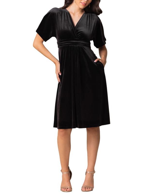 belk cocktail dresses KIYONNA Women's Angelic Velvet Midi Cocktail Dress