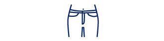 Graphic of mid rise jeans Mid Rise Jeans With the most versatility of all rise types, mid rise jeans sit about 1 inch below the navel with an additional inch or two between the waistband and the crotch seam.