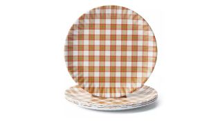 Holiday striped patterned plates