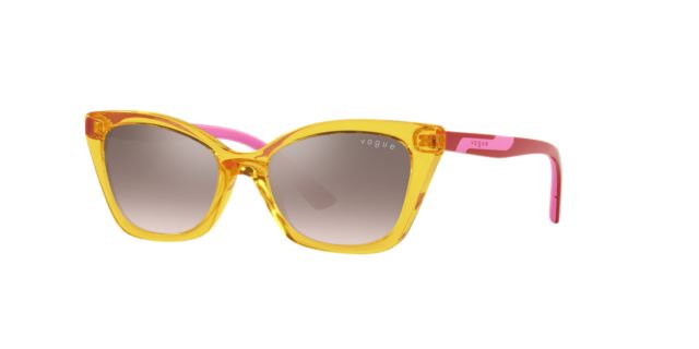 Transparent Yellow/Light Brown Mirror Silver Grad