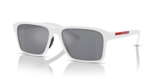 White Rubber/Light Blue Mirror Silver
