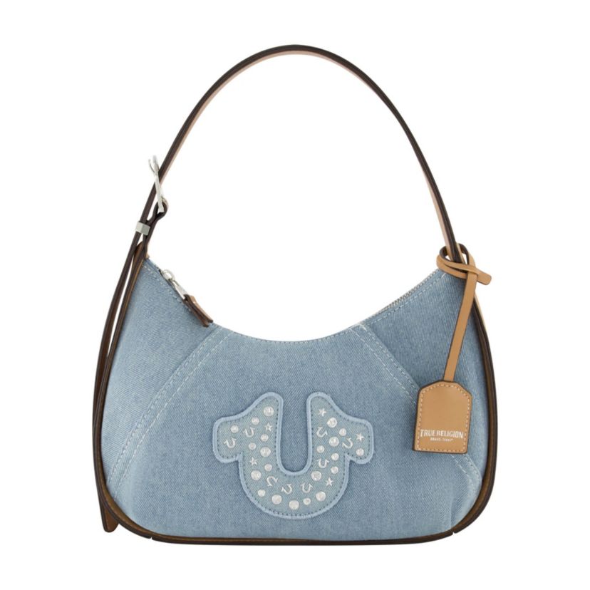 True Religion デニムショルダーバッグ True Religion True Religon Strudded logo Denim Hobo | Belk