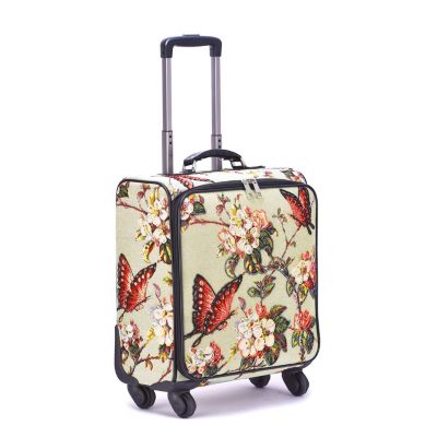 Butterfly Hand Beaded Rolling Suitcase