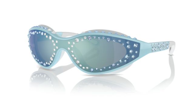 Light Blue/White/Light Green Mirror Blue