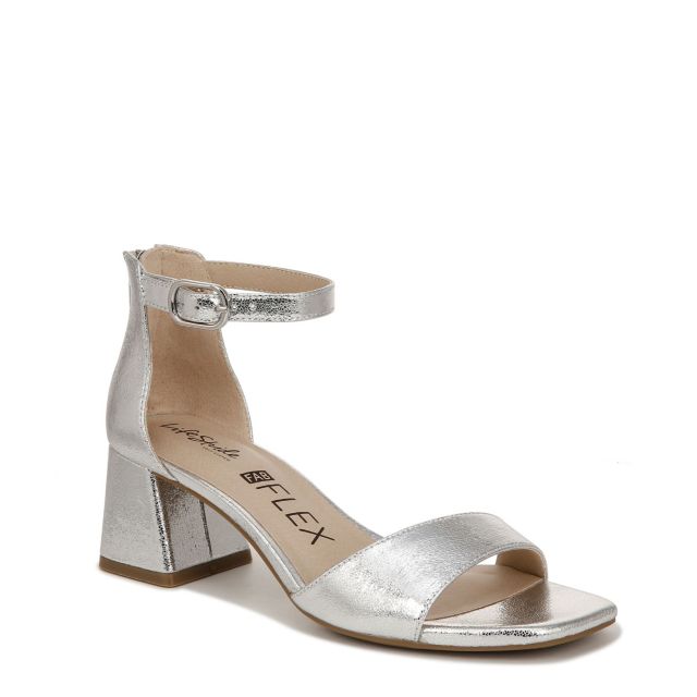 Silver faux Leather